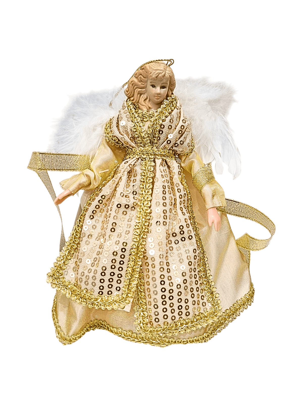 Anjo para Topo de Árvore Veste Dourada 18 cm