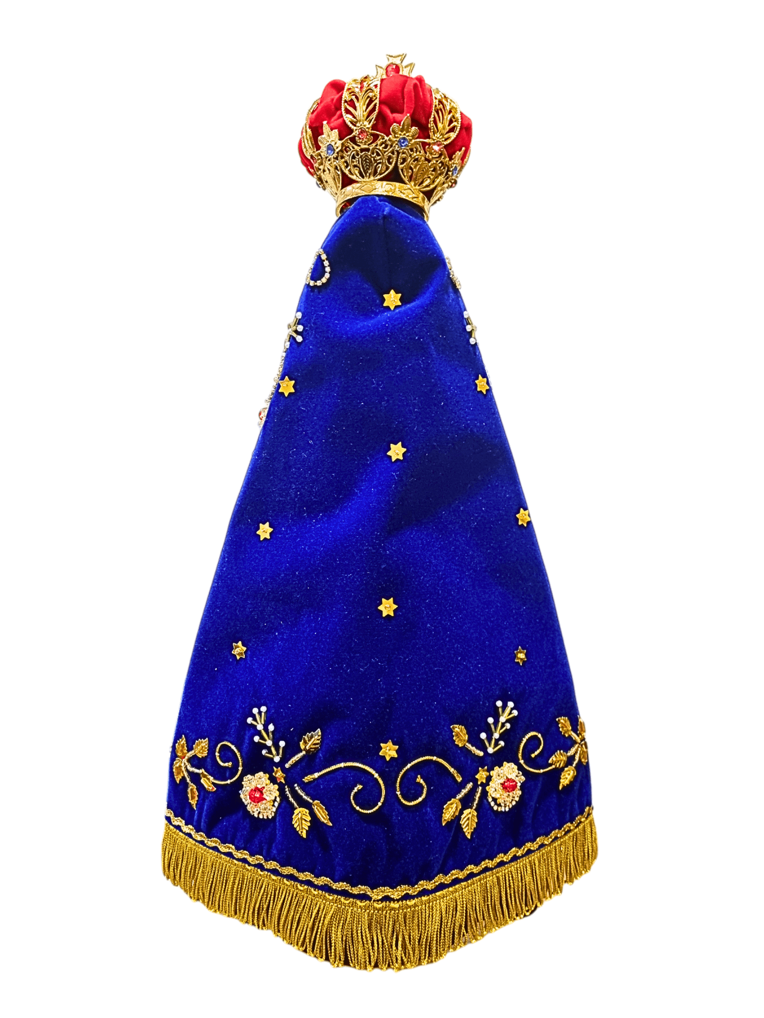 Imagem de Nossa Senhora Aparecida Fac-Símile em Madeira com Manto Coroação 45 cm