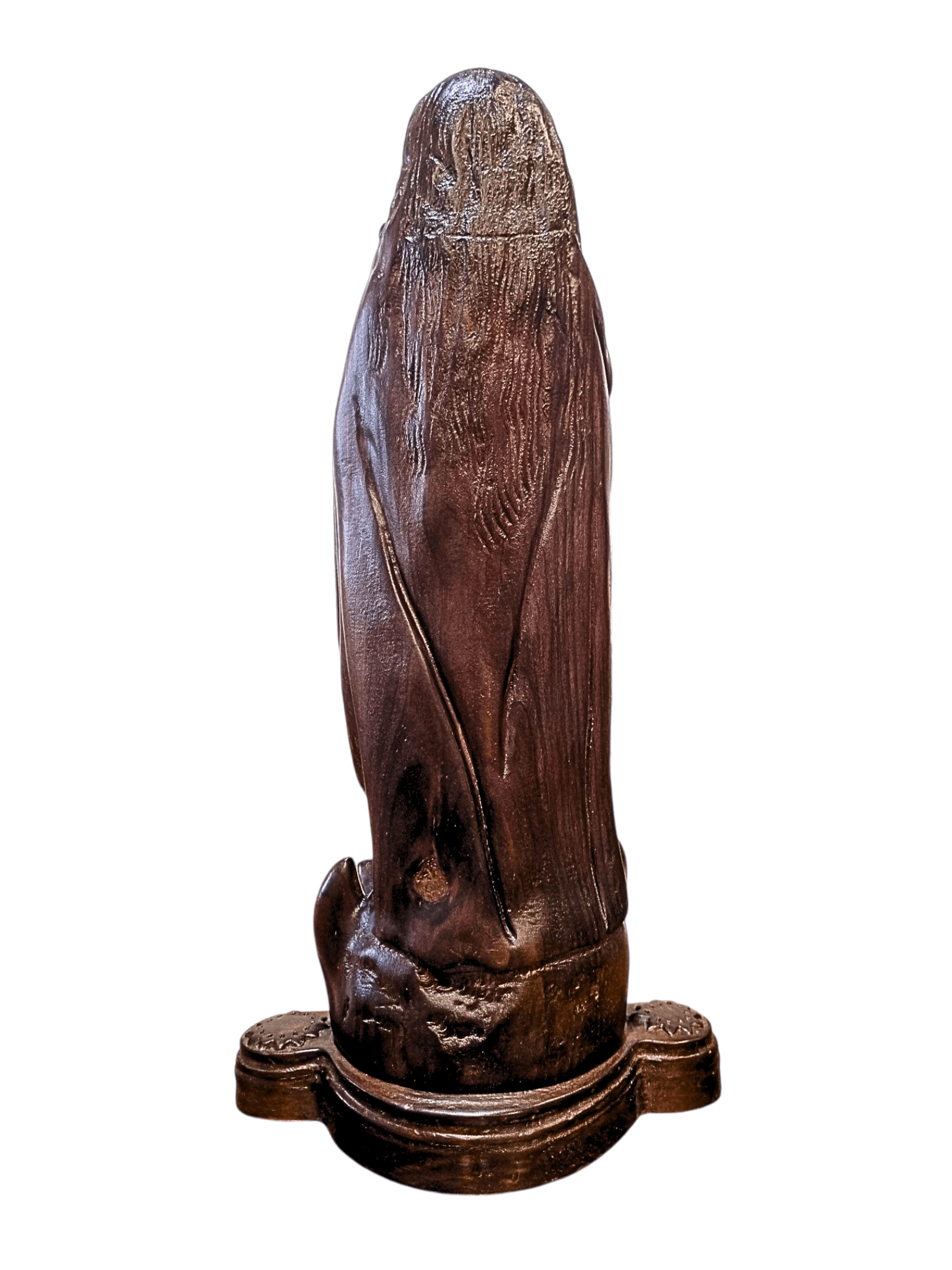 Imagem de Nossa Senhora Aparecida Fac-Símile em Madeira com Manto Oficial Flor Branca 45 cm