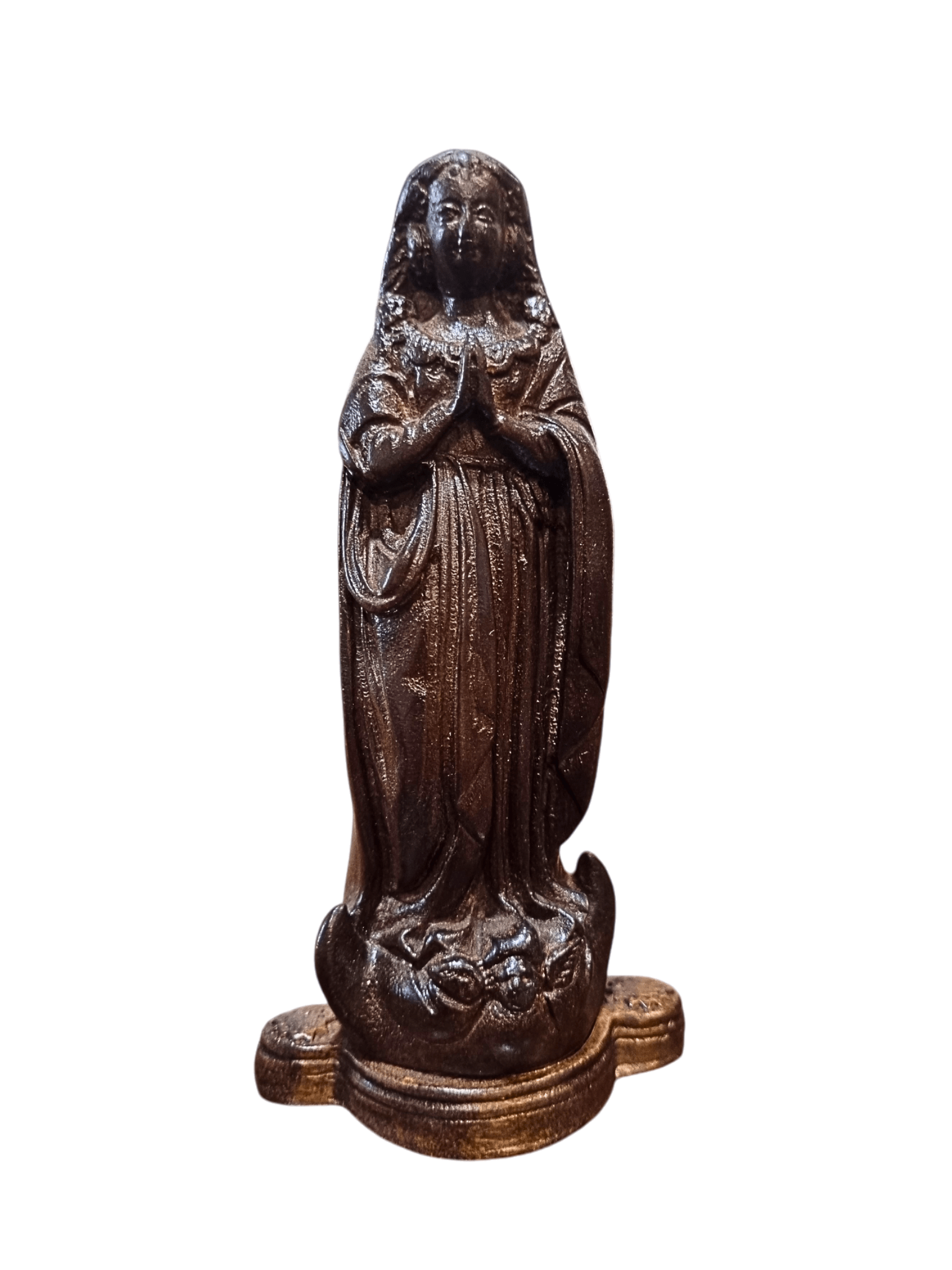 Imagem de Nossa Senhora Aparecida Fac-Símile em Madeira com Manto e Coroa 18 cm