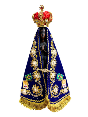 Imagem de Nossa Senhora Aparecida em Pó de Mármore com Manto Espírito Santo 36 cm