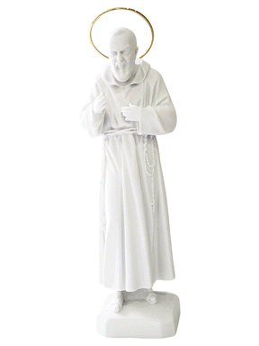 Imagem de Padre Pio de Pó de Mármore 30 cm