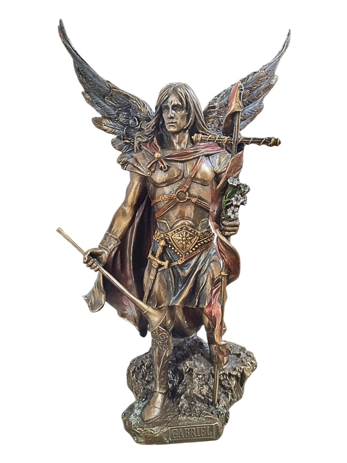 Imagem de São Gabriel Arcanjo com Acabamento em Bronze 35 cm