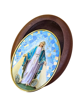 Porta Terço Italiano Oval Nossa Senhora das Graças