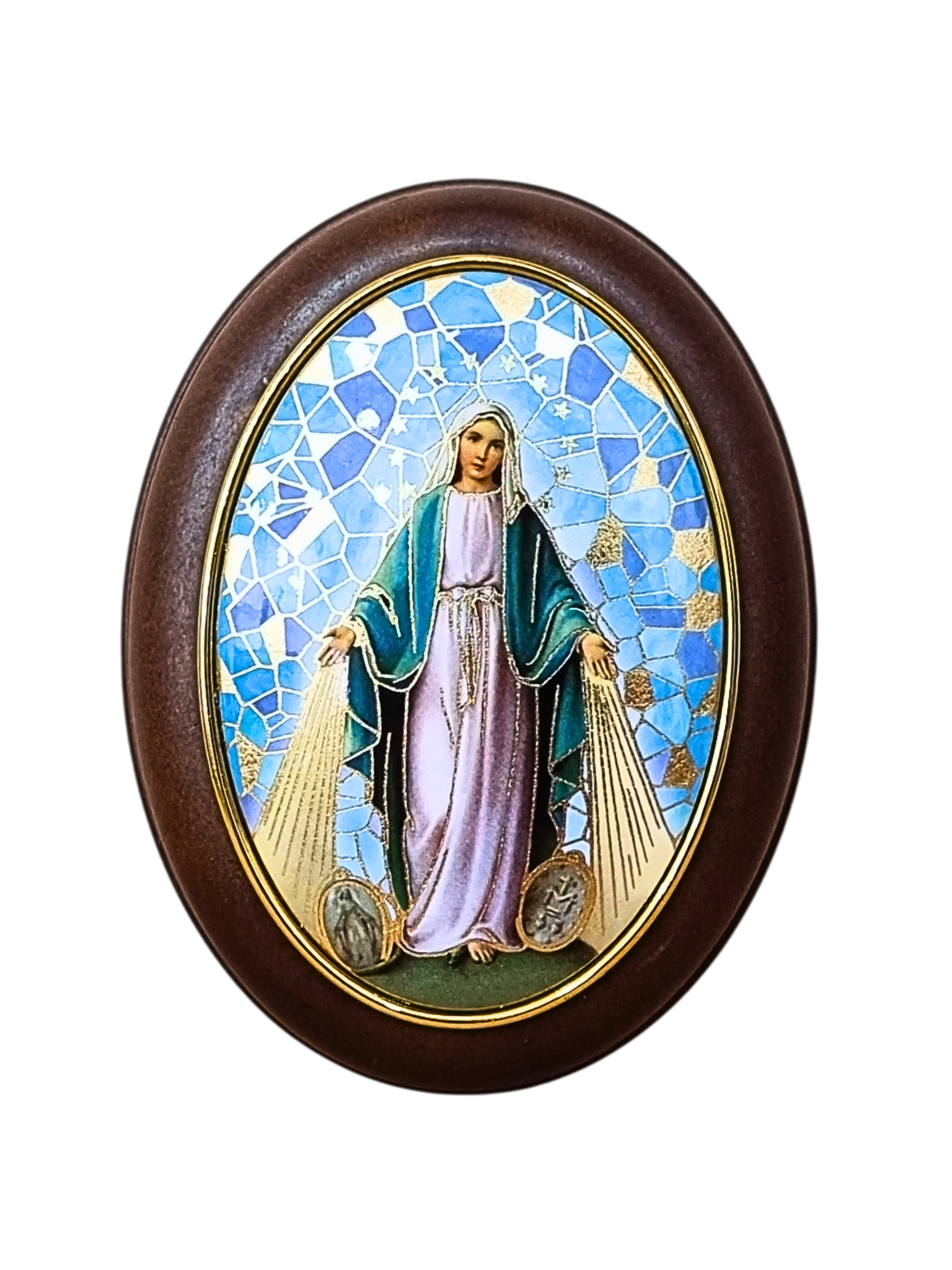 Porta Terço Italiano Oval Nossa Senhora das Graças