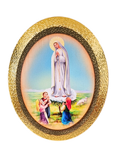 Quadro Italiano Oval Nossa Senhora de Fátima 14,05 x 11,5cm