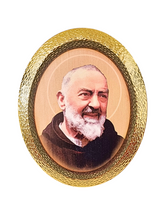 Quadro Italiano Padre Pio 14,05 x 11,5cm