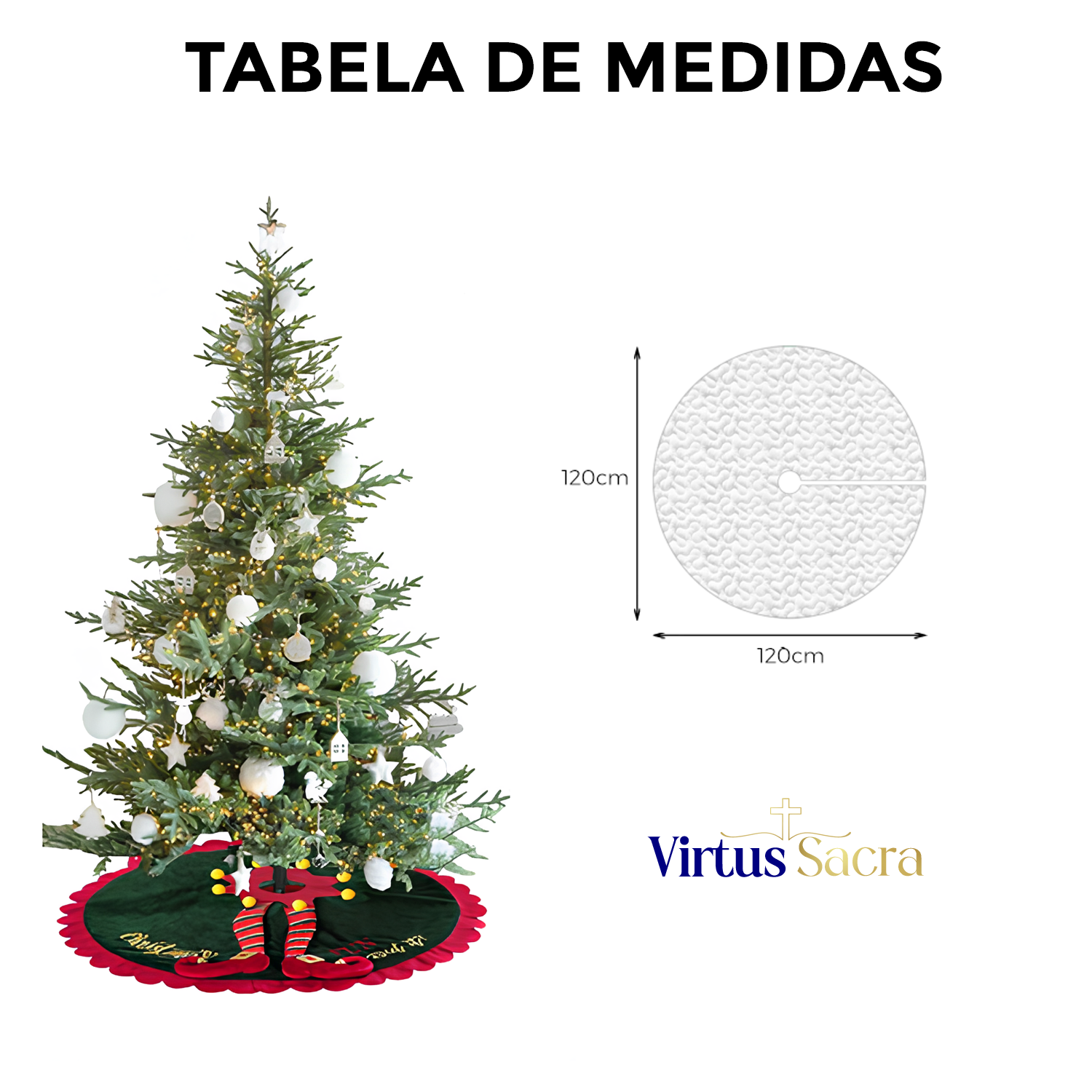 Saia de Árvore de Natal Acolchoada Manjedoura Sagrada